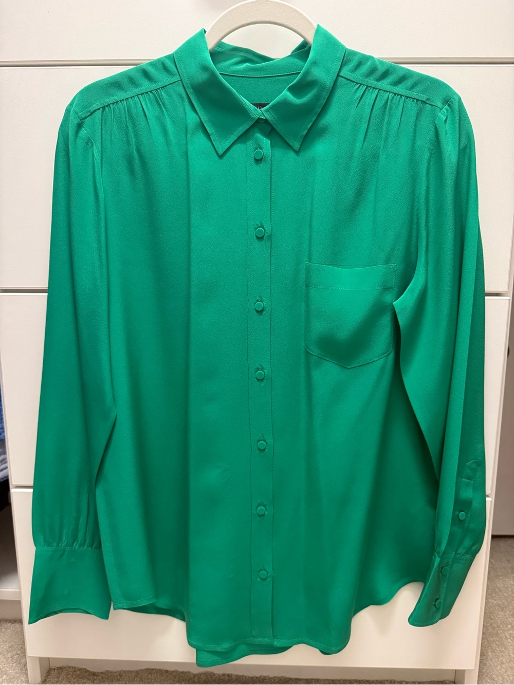 Elegant Green Button-Up Blouse. J. Crew size 8!